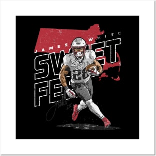 James White New England Player Map Posters and Art